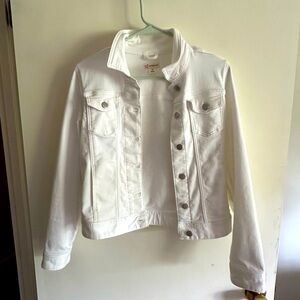 Crew cuts girls size 16 white jean stretch jacket
